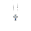 Belle Époque White Gold, Diamonds and Sapphires Necklace, 23x19mm